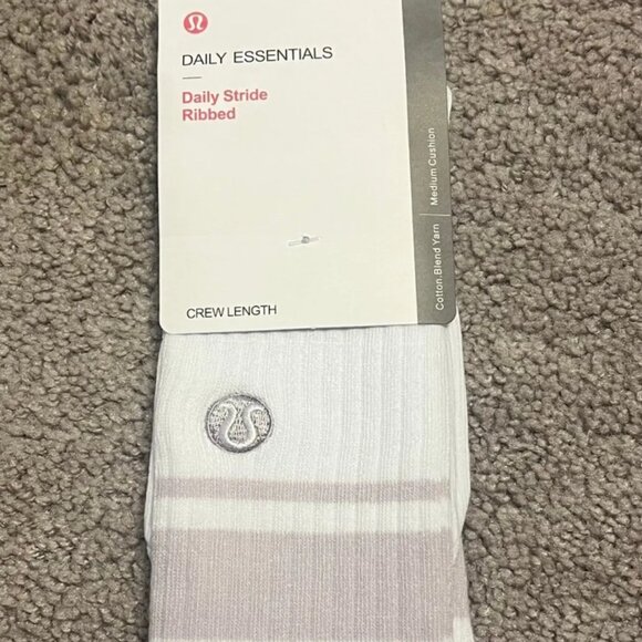 Lululemon Daily Stride Ribbed Crew Socks Women Medium - Picture 1 of 1